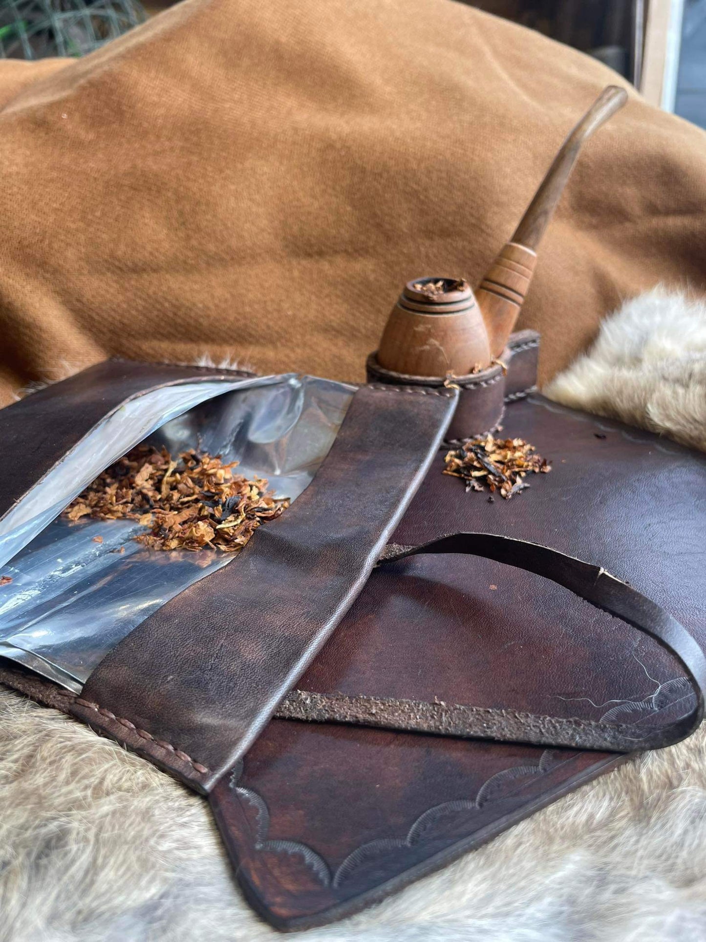 Handmade Tobacco Pouch - Leather Rolling Tobacco Pouch
