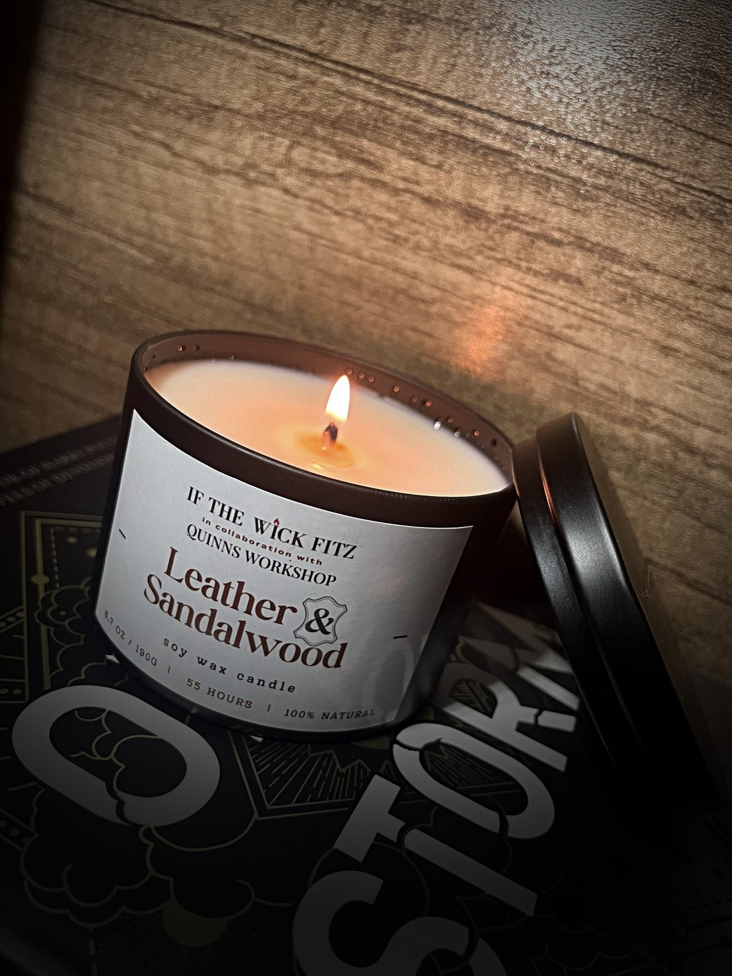Leather and Sandalwood scented Candles by If the Wick Fitz